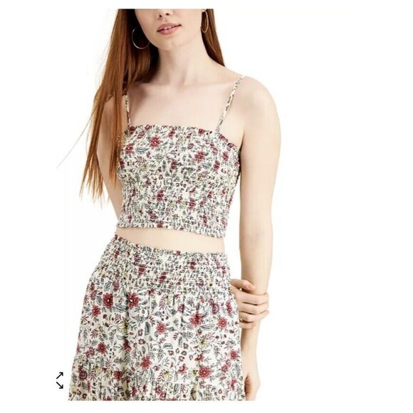 City Triangles Juniors' 2-Pc. Smocked Floral-Print Midi Dress SizeL - Picture 2 of 15